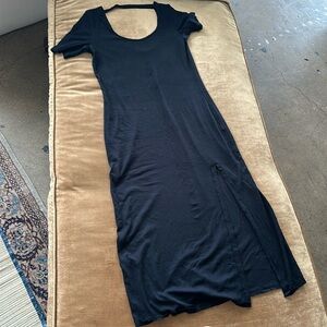 Scoop neck Long Slit front Loungewear casual natural fabric soft Tunic dress